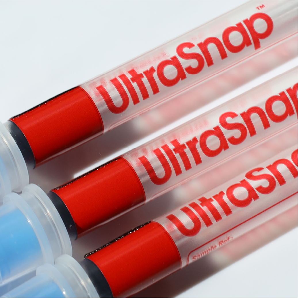 Close up of the Hygiena Ultrasnap Swabs