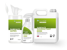 surface wipes, disinfectant bottle & spray