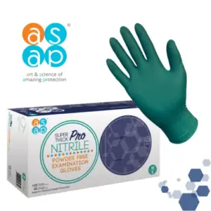 1000 Super Thick Teal Green Pro Nitrile PF Exam Gloves