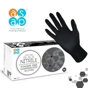 1000 Extra Thick Black Nitrile PF Exam Gloves